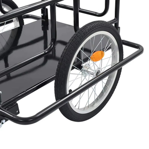 Herramienta de remolque de acero para un solo vehículo, remolque de bicicleta de carga plegable con cubo de camión de carga montado en la parte trasera para ciclismo al aire libre - Product Image 2