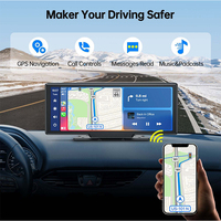 Pantalla Táctil Portátil CarPlay de 10.26 Pulgadas, Reproductor MP5 para Auto, Navegación AUX, Cámara de Reversa, Reproductor Bluetooth para Auto