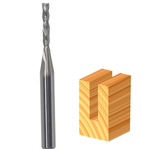 Fresas de extremo CNC Fresa de compresión en espiral Carburo sólido 2 Flauta Endmill <span class=keywords><strong>Router</strong></span> Bits -- <span class=keywords><strong>1</strong></span>/4 Shank up Down Cutting Helical - Product Image 1
