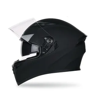 Casco de motocicleta de cara lengkap con doble lente Rosemary Aho ABS de nueva moda casco de seguridad ajustable