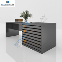 Armoire de rangement en bois naturel, carreaux en céramique, pierre de construction, Quartz, étagère à échantillon, sol en bois dur