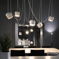 Luminaire suspendu LED intelligent JINK Beam Flow Matter Thread à plusieurs têtes, câble réglable, angle 360°, lampe de plafond en aluminium pour