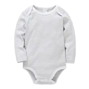 Özelleştirilmiş bebek giysileri çocuk giyim uzun kollu organik pamuklu kumaş bebek pijama yumuşak bebek tulum