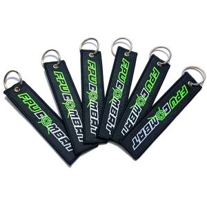 <b>Custom</b> Logo Woven Embroidery Fabric Tag Chain Keychain Motorcycle Car <b>Key</b> Jet Tags - Product Image 4