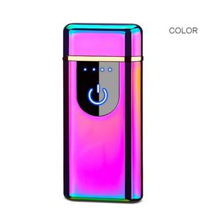 TECHNO Custom Logos Rechargeable Slim Arc Flip Top <b>Windproof</b> Durable Zinc Alloy Electric Handheld Coil Smoking Business Gifts - Product Image 5