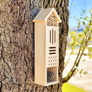 Vogelhuisjes voor buiten met metalen roofdierbeveiliging voor blauwleeuwerik, kwartel, zwaluw, vink, houten vogelhuisje - Product Image 2