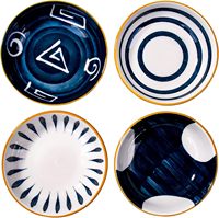 Ensemble de 4 plats en mélamine pour sauce soja japonaise, plat à sauce, plat à sushi, assiette en mélamine