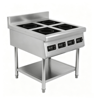 Cuisinière à induction commerciale haute puissance 3000W*4/5000W*4, technologie semi-pont verticale avec capteur et commande par bouton