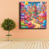 Magnifique Peinture Diamantée Mixte Spéciale Château, Mosaïque AB Poussière de Fée, Articles de Décoration d'Intérieur ASF2829