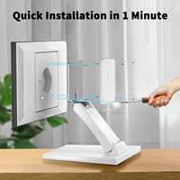 Support de moniteur robuste Wearson blanc compatible VESA 75x75 100x100, support de bureau pour moniteur Dell HP Samsung