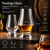 Professioneel Scotch Bourbon Glas met Dikke Bodem Glencairn Whisky Glas Loodvrij Kristal Proefglas