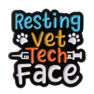 彩色医学短语兽医珐琅徽章拯救动物治疗技术兽医别针 - Product Image 4