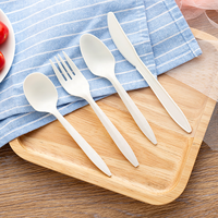 Couverts en plastique réutilisables CPLA biodégradables de 6.5 pouces couverts jetables de qualité alimentaire cuillère fourchette Spork pour les fêtes et les hôtels