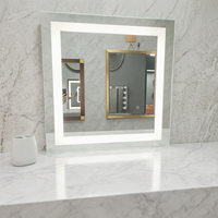 Miroir de salle de bain LED anti-buée tactile pour la maison, miroir mural encadré de luxe pour hôtel cinq étoiles