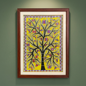 Peinture folklorique traditionnelle Mithila, peinture artisanale sur toile, art folklorique 3D complet, peinture folklorique du Bihar, Madhubani, Jharkhand, décoration de la maison (2720) - Product Image 1