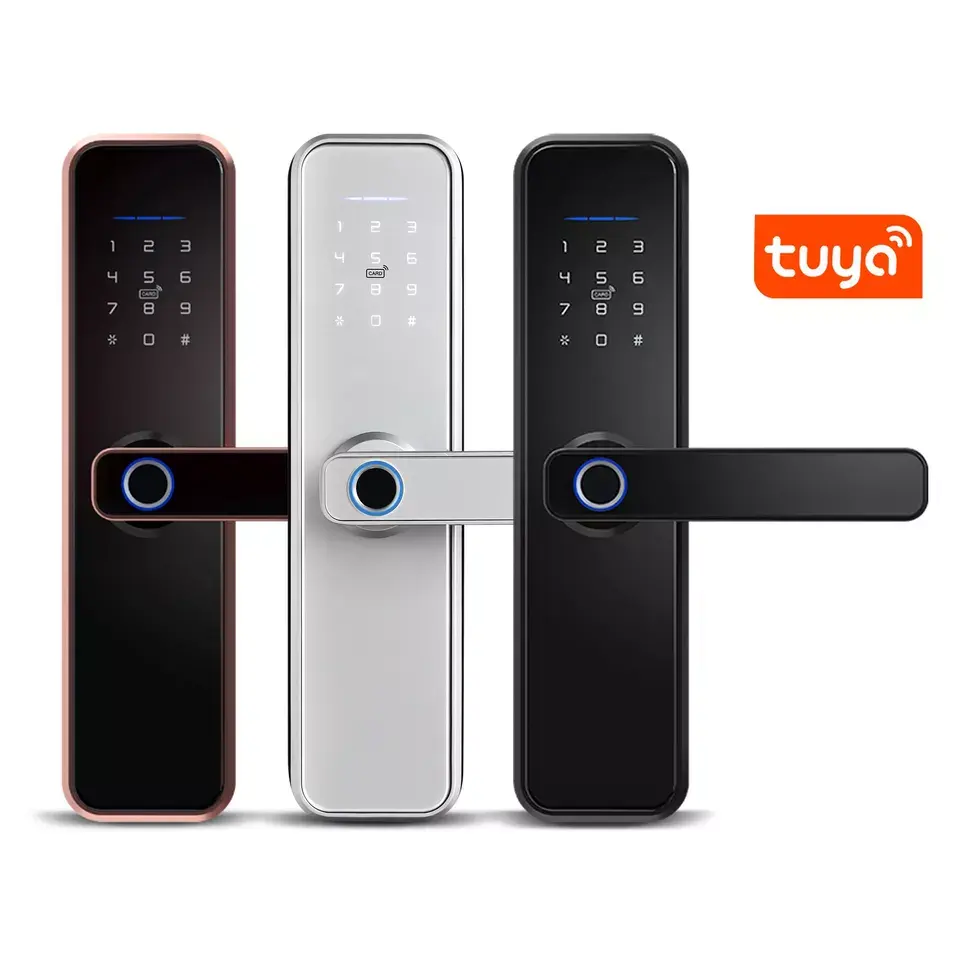 Vians TT Tuya kilit dijital güvenlik App Wifi elektrikli tuş takımı parmak izi açık biyometrik şifre kapısı ev akıllı kilit
