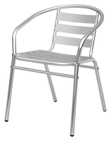 Chaise empilable en aluminium d'extérieur - Imperméable, durable, légère, portable, design moderne pour café, jardin, école, restaurant, événements