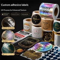 Étiquettes adhésives personnalisées imperméables transparentes en rouleau, autocollants pour bouteilles en papier couché imprimé, impression carrée, logo personnalisé