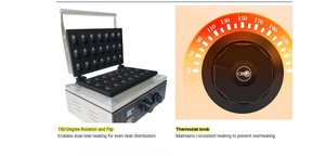 Machine à gaufres électrique commerciale 21 trous pour gaufres croustillantes à la châtaigne, 1550W, appareil à gaufres et cuiseur à pain - Product Image 4
