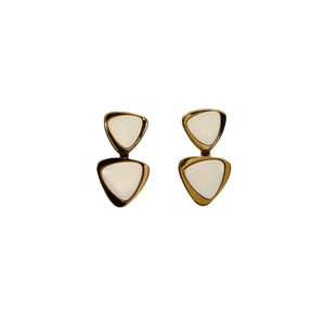 Pendientes Colgantes de Aleación de Zinc Chapados en Oro con Diseño Geométrico Moderno para Mujer EE220-N9-0919G SmileJoyas - Product Image 2