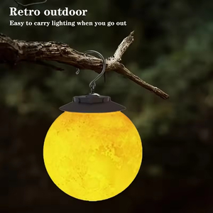 USB Rechargeable ABS <b>Battery</b> LED 3D Moon Modern Portable Camping <b>Lamp</b> Outdoor Warm White Dimmable Night Light Tent/Garden/Hiking - Product Image 2