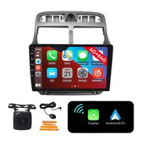 Stereo Mobil Multimedia Android untuk Peugeot 307 2002-2013, Layar IPS 9 inci GPS Navi CarPlay Android Auto Bluetooth WiFi