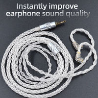 KZ 8 Core Argent plaqué Mise à niveau Câble pour écouteurs Cordon audio détachable 3.5mm 90-3