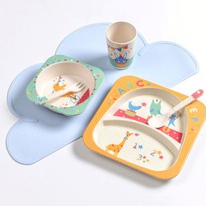 Juego de Platos de Fibra de Bambú con Diseño de Dibujos Animados, No Tóxico, para la Hora de Comer - Product Image 4