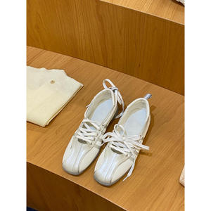 Zapatos Planos de Cuero Genuino Estilo Británico para Mujer 2026, con Suela Gruesa y Tacón Ancho, con Cordones, Casuales, Tipo Bailarinas - Product Image 4