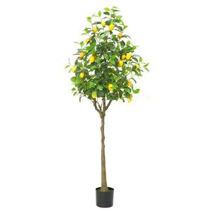 Limonero artificial de plástico de 120 cm con frutas Decoración de jardín interior Planta de interior elegante - Product Image 2
