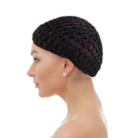 Bonnet en maille crochetée en rayonne épaisse pour femme, couvre-chignon court, ornement pour dormir