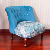American Country Garden Style Blumen stoff Lounge Sofa Stuhl Wohnzimmer Balkon Sofa Stuhl Freizeit Einzels tuhl