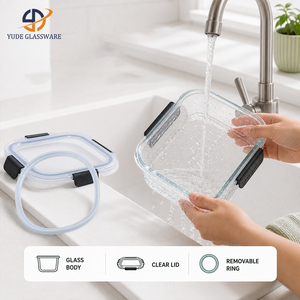 Boîte à bento en verre polyvalente sans BPA pour le déjeuner à l'école et au bureau - Product Image 2