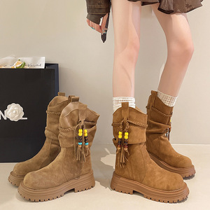 Nouvelles bottes de cowboy Maillard automne-hiver 2025, bottes Dui Dui et bottines <span class=keywords><strong>style</strong></span> Wasteland pour femmes - Product Image 2