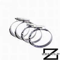 Collier de serrage allemand en acier inoxydable 304 poli miroir à tête décalée, bande lisse non perforée, DIN 3017, pour espaces restreints, W4, personnalisé, vente en gros