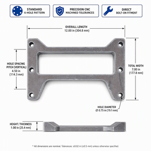 Placa elevadora de quinta <span class=keywords><strong>rueda</strong></span> de alta resistencia con 6 orificios, bloque espaciador de altura para pedestal de montaje de tractor de semirremolque - Product Image 5