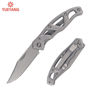 سكين قابل للطي من الفولاذ المقاوم للصدأ من YUEYANG CNC بمقبض مجوف وطلاء تيتانيوم رمادي خفيف الوزن للاستخدام اليومي والصيد والتكتيكي وتصنيع المعدات الأصلية - Product Image 1