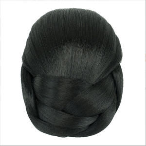 Perruques synthétiques droites pour femmes en fibre haute température avec extensions de cheveux en <span class=keywords><strong>chignon</strong></span> à bouton-pression - Product Image 4
