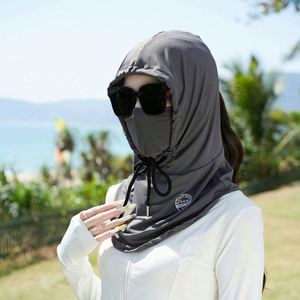 Masque de protection solaire intégral pour le visage et le cou en soie glacée, idéal pour l'été – Vente en gros pour femmes - Product Image 1