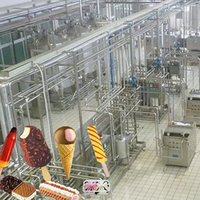 Industriële Zuivelijs Verwerking Productielijn Ijs Mix Maken Invriezen En Verpakkingsapparatuur