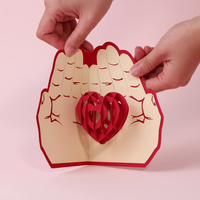 Tarjeta de Felicitación 3D Pop-Up Personalizada para el Día de la Madre, San Valentín, Cumpleaños, Ecológica, Reciclable, Romántica, con Diseño de Palmera y Corazón