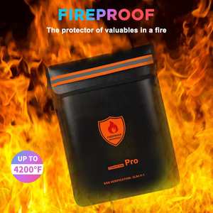 CUSTOM Upgraded Fireproof Multi-Layer Storage <b>Bag</b> Black Insulated Zippered <b>Document</b> <b>Bag</b> - Product Image 5