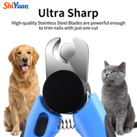 Coupe-ongles pour animaux de compagnie SHIYUAN avec lumière LED, en acier inoxydable, pour chiens et chats, avec protection de sécurité, logo ODE/OEM personnalisé