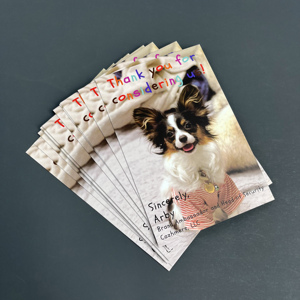 Cartes de remerciement personnalisées avec photo d'animal de compagnie - Cartes imprimées colorées pour les marques d'animaux de compagnie et les petites entreprises - Product Image 1