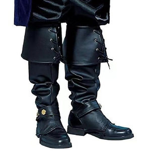 Armadura de Pierna Medieval Steampunk Samurai Knight, Espinilleras de PU, Protector de Espinilla Pirata, Polainas de Fantasía, Cubrebotas, Disfraz de Cosplay - Product Image 5