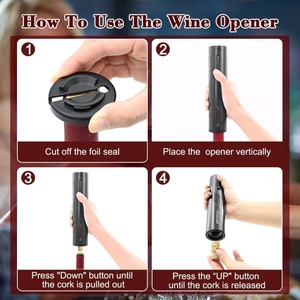 Tire-bouchon électrique automatique rechargeable pour vin, ouvre-bouteille en plastique pour vin rouge avec coupe-capsule - Product Image 4