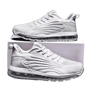 Scarpe da ginnastica alte da uomo comode in mesh, sportive casual nere, taglie grandi, ammortizzate, stringate, traspiranti, per primavera e inverno - Product Image 1