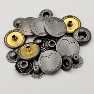 Nút áo kim loại đồng thau, không niken, kích thước <span class=keywords><strong>27L</strong></span>, 4 phần, kiểu bấm, có thể tùy chỉnh logo, dùng cho quần áo - Product Image 5