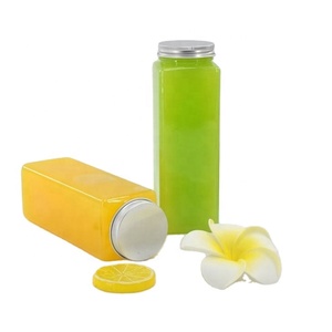 Wholesale 8oz 12oz 16oz clear Food Grade Pet square Beverage <b>Plastic</b> Juice and Water Bottle With <b>Cap</b> - Product Image 6