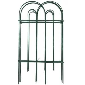 81.5cm/32inx610cm/20ft Rustproof Green Iron Landscape Wire Folding Fencing Ornamental 14 Panels Decorative Garden Fence